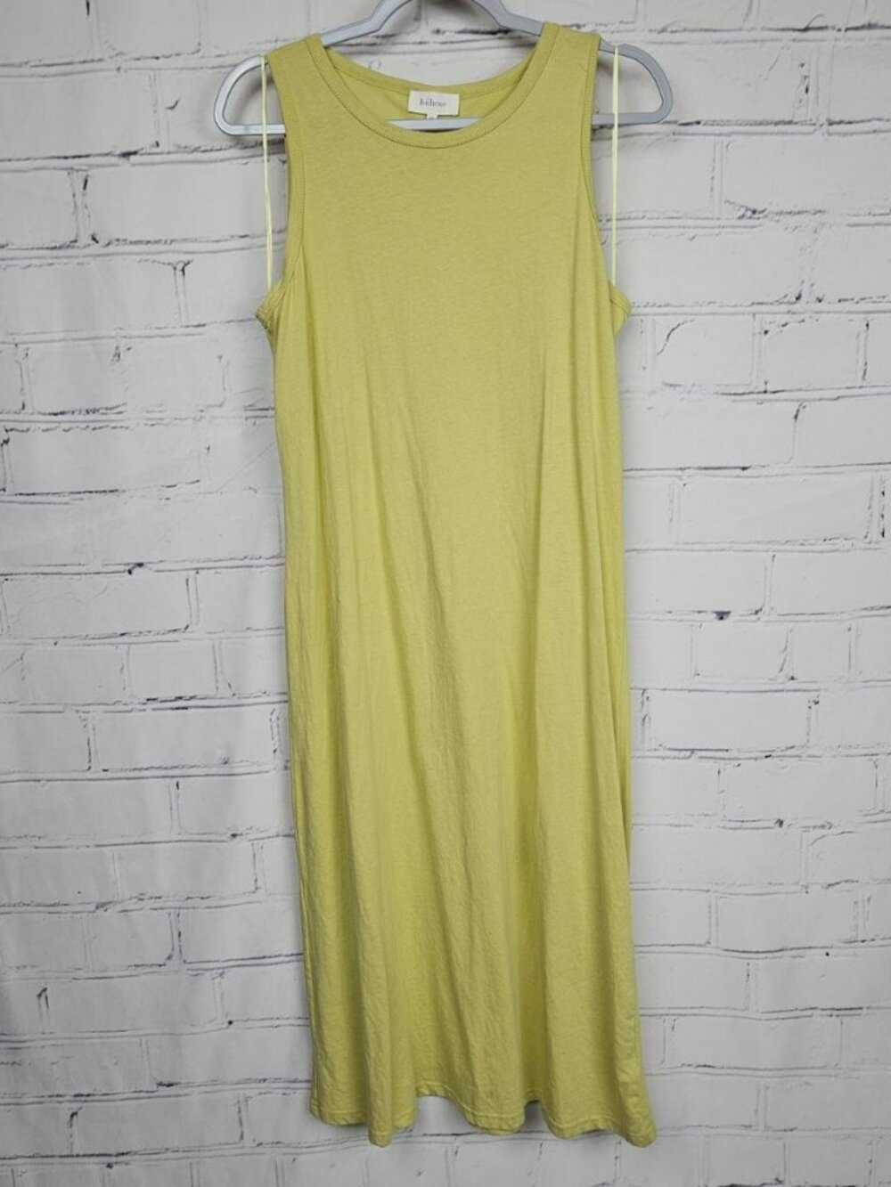 Böhme Yellow Cotton Sleeveless Tank Maxi Dress Womens M Stretch Comfort Travel